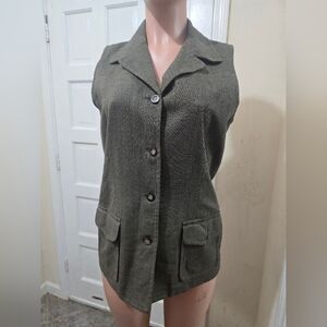 Harold's 100% Wool Olive Green Sleeveless Vest